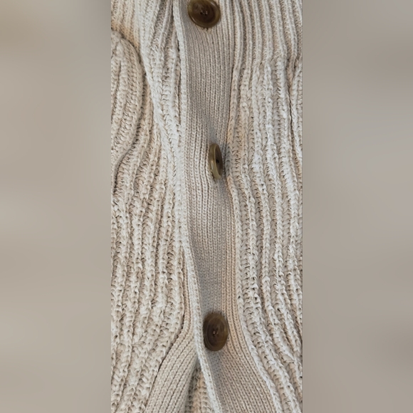 J.Crew Cropped Patch-Pocket Beach Cardigan Sweater 3X Cream Chunky Knit#0010 - Picture 5 of 8